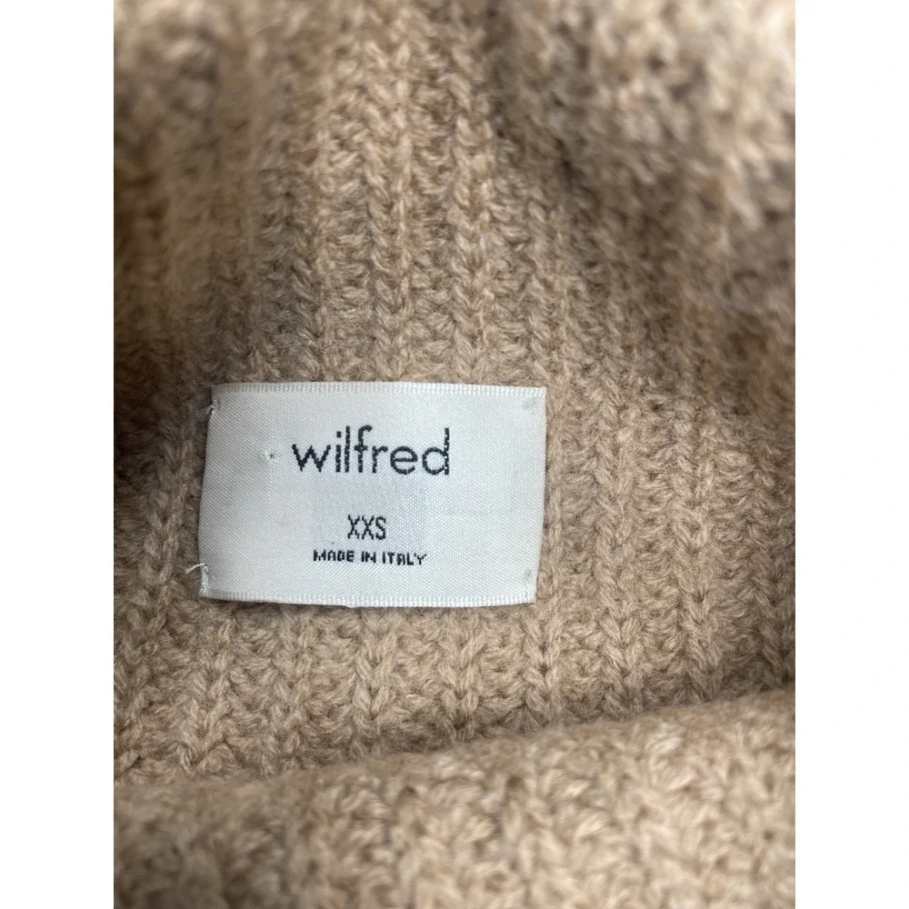 Wilfred Merino Wool Cropped Turtleneck Sweater‎ Beige Chunky Knit XS